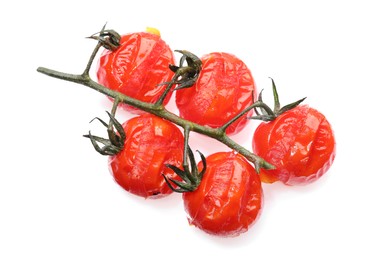 Photo of Tasty grilled tomatoes isolated on white, top view