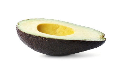 Photo of Half of ripe avocado isolated on white