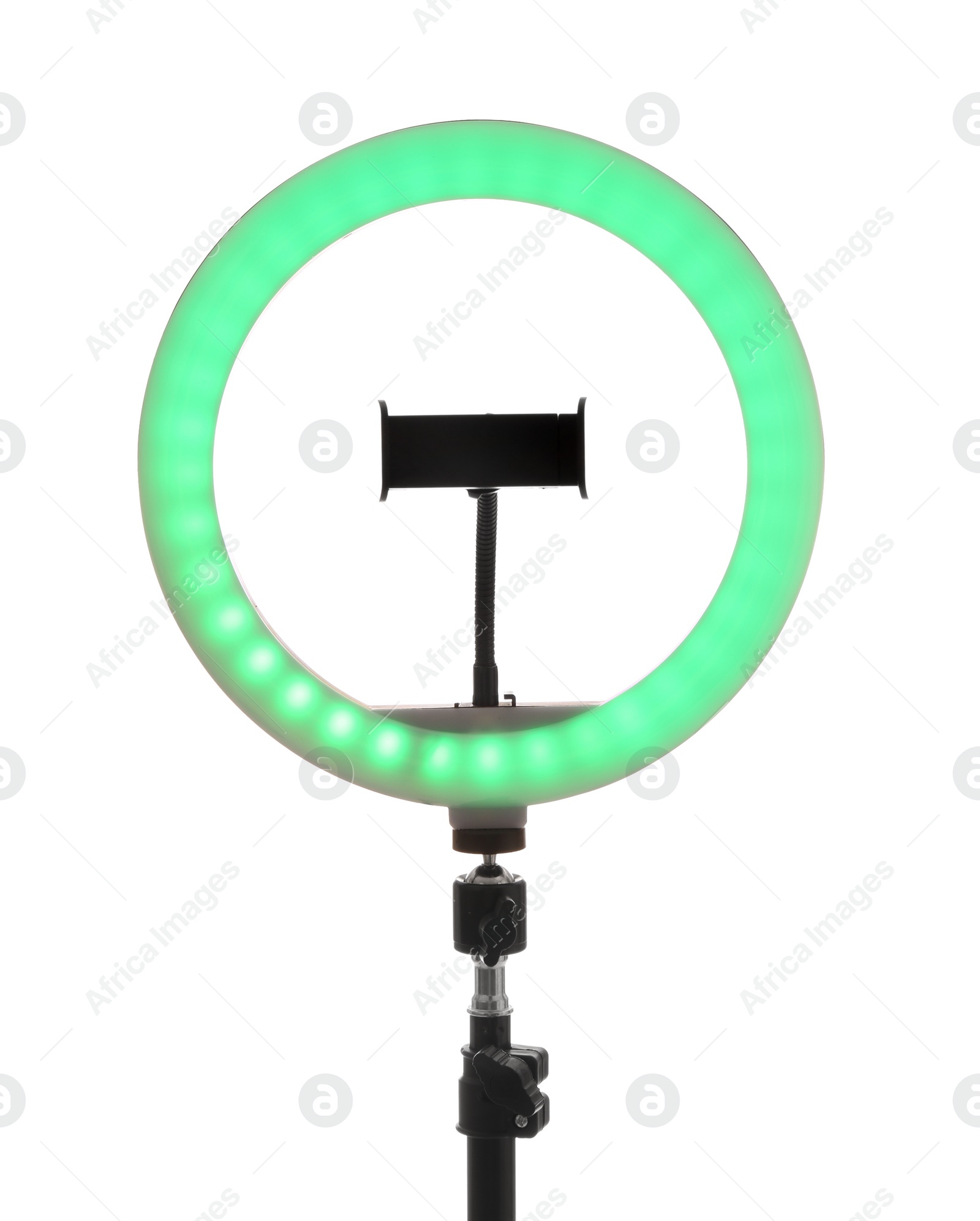 Photo of Tripod with ring light isolated on white