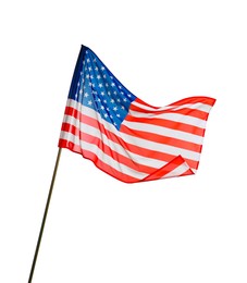 Photo of Flag of USA isolated on white. National symbol