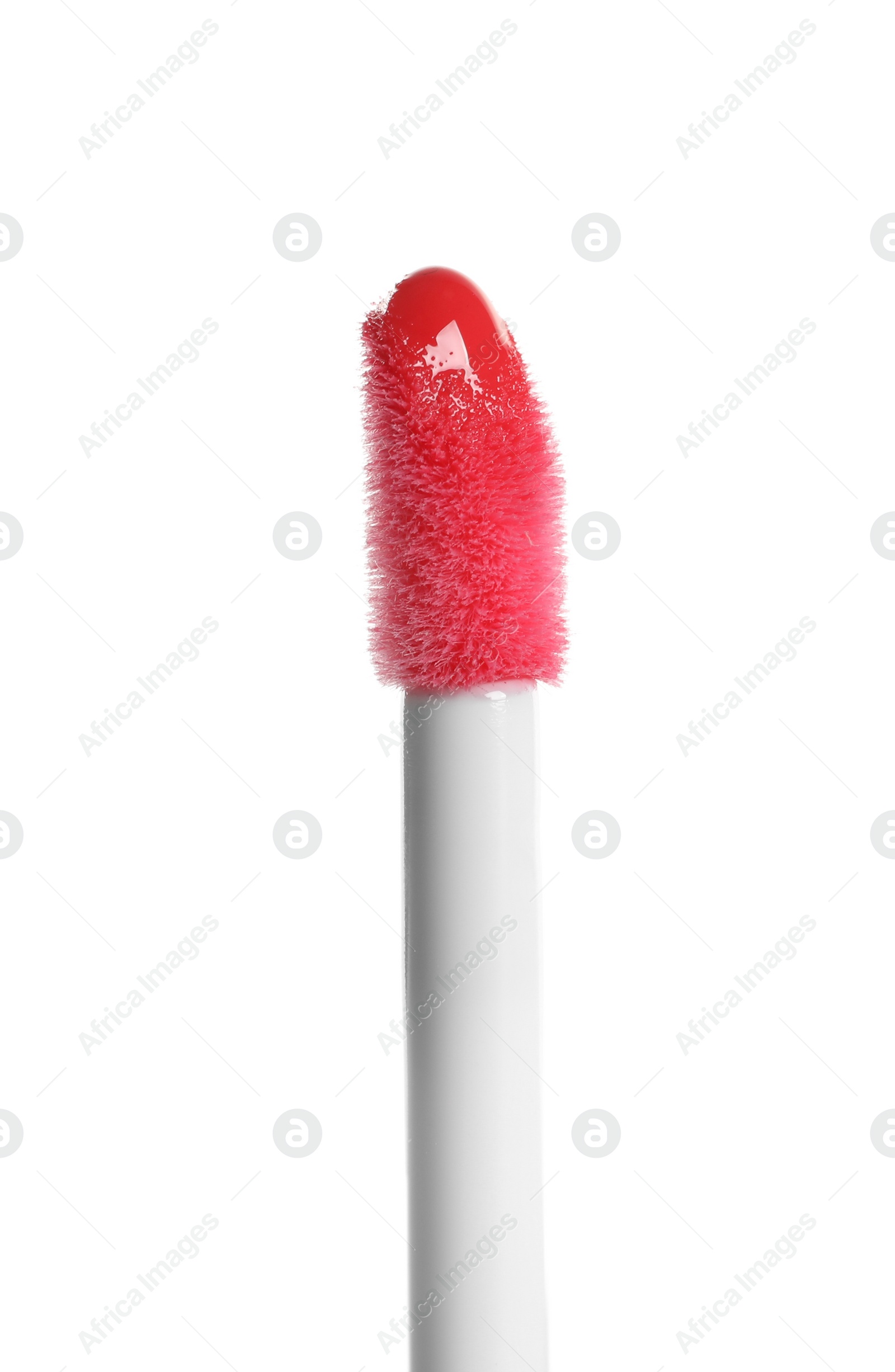 Photo of Applicator with liquid lipstick isolated on white