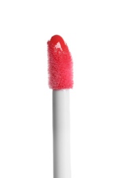 Applicator with liquid lipstick isolated on white