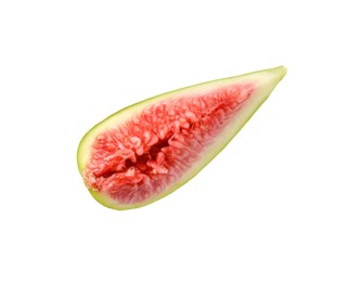 Photo of Slice of fresh green fig isolated on white