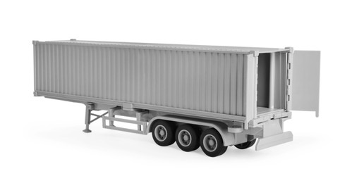 Photo of Open toy truck container isolated on white. Export concept