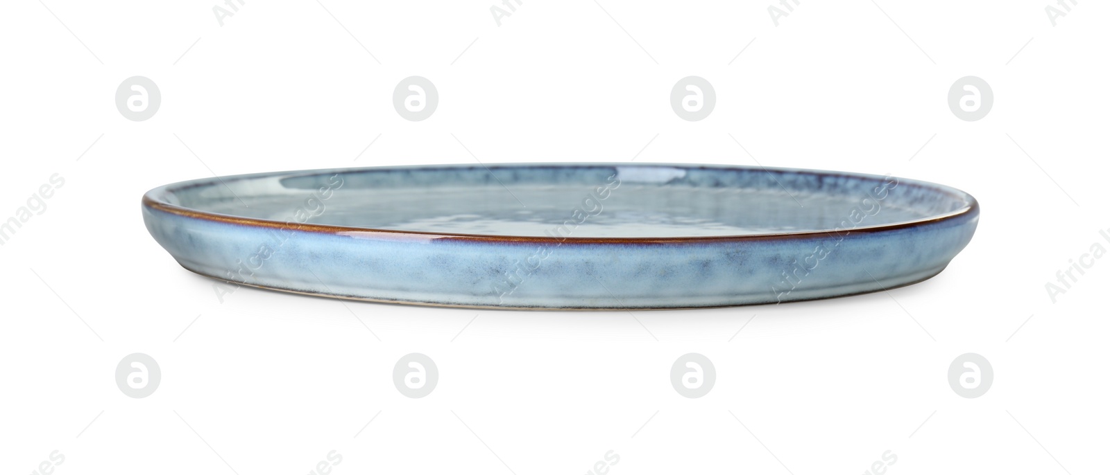 Photo of One beautiful ceramic plate isolated on white