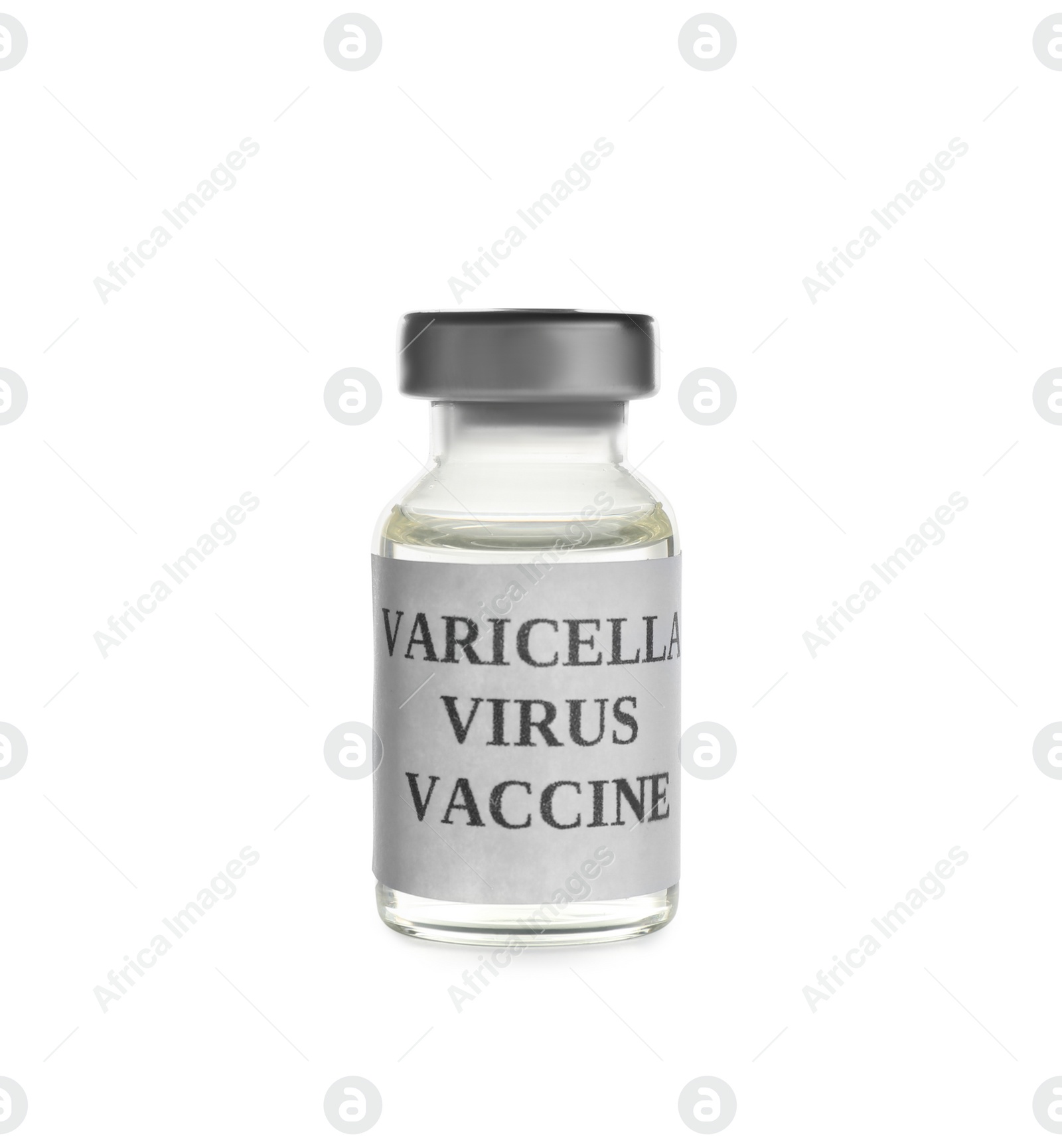 Photo of Chickenpox vaccine isolated on white. Varicella virus prevention