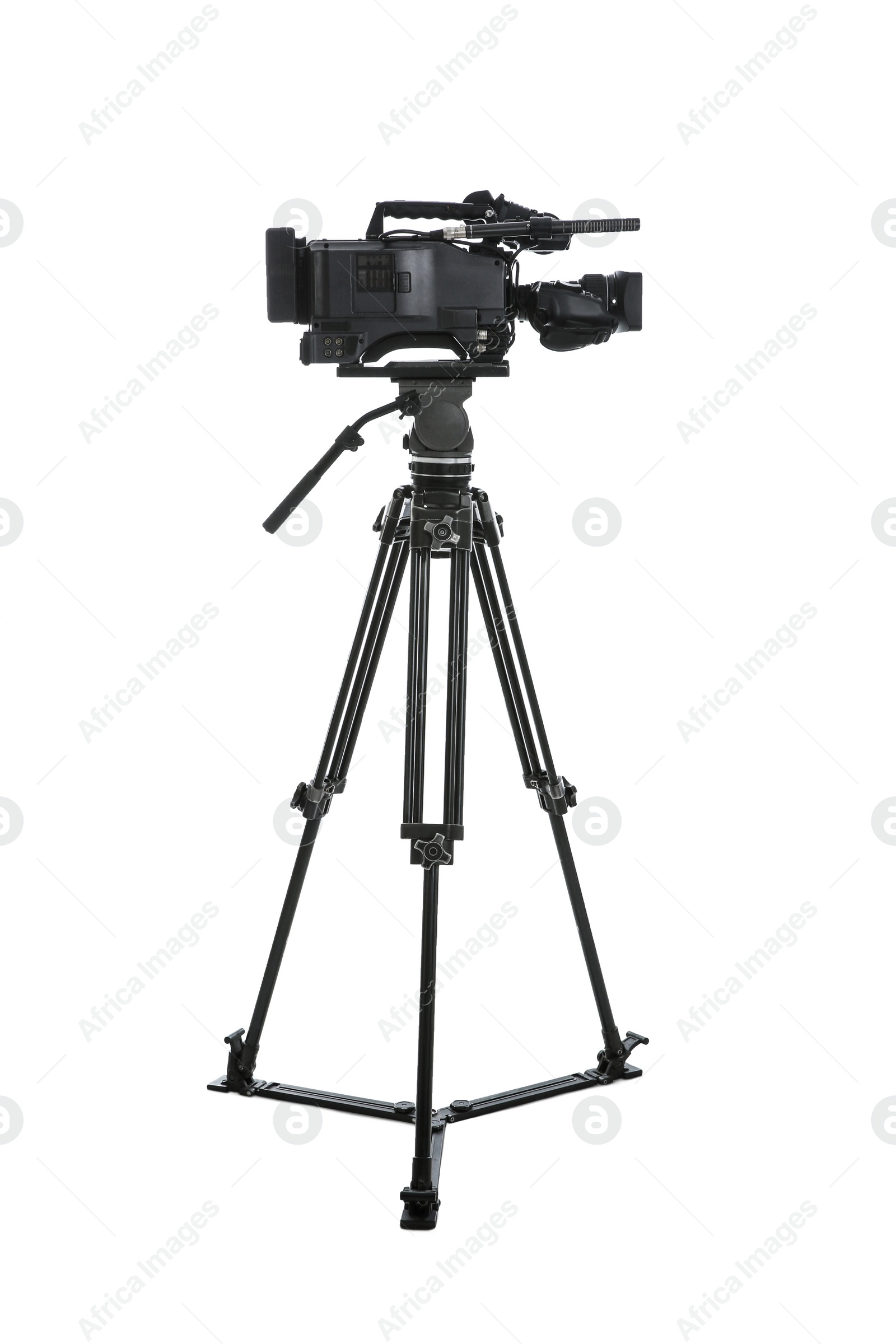 Photo of Modern professional video camera isolated on white