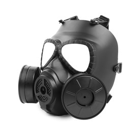 Photo of One gas mask isolated on white. Safety equipment