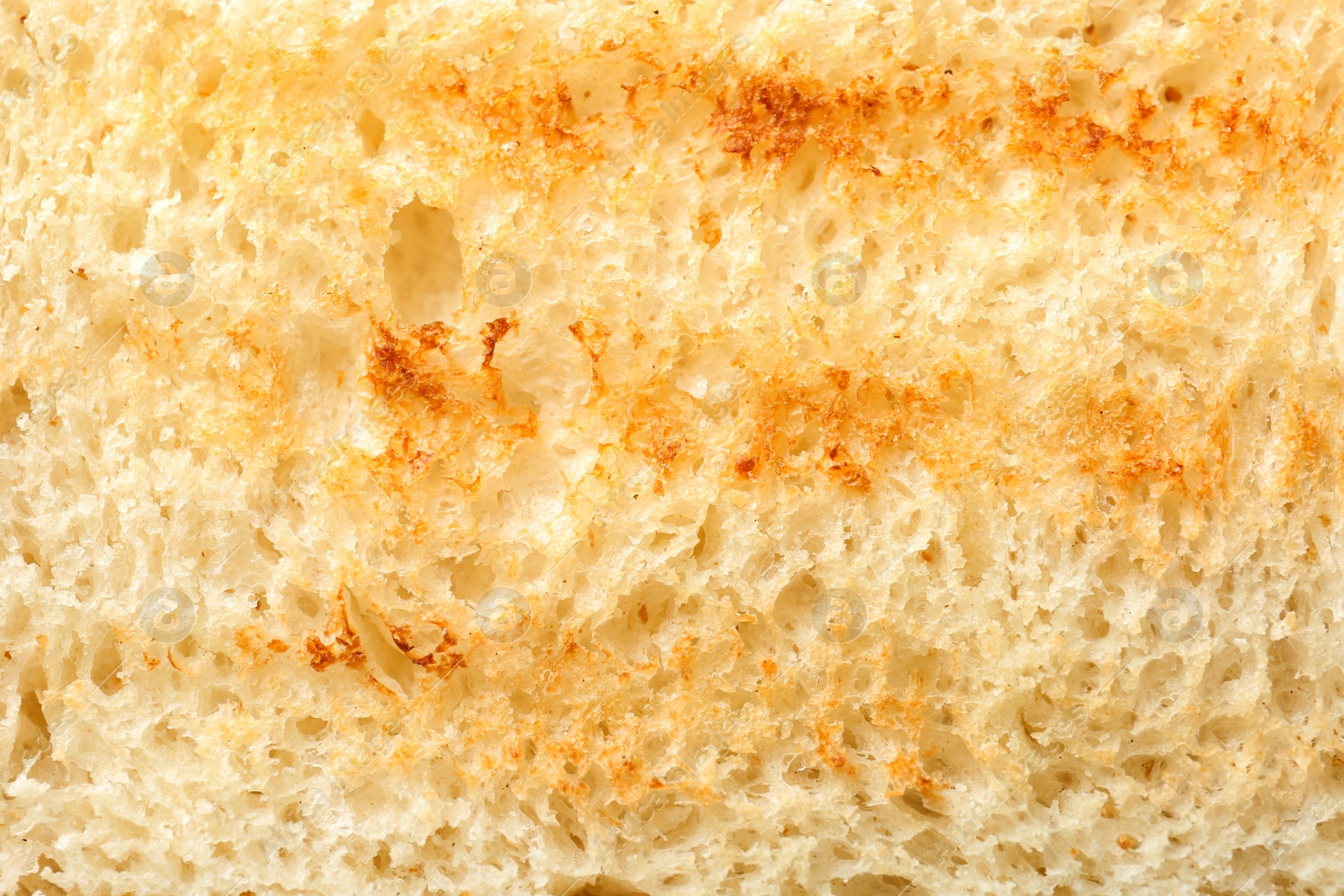 Photo of Toasted bread as background, closeup