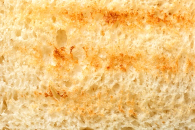 Photo of Toasted bread as background, closeup