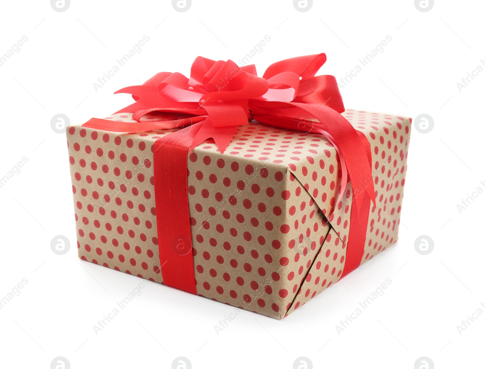 Photo of Elegant gift box with bow on white background