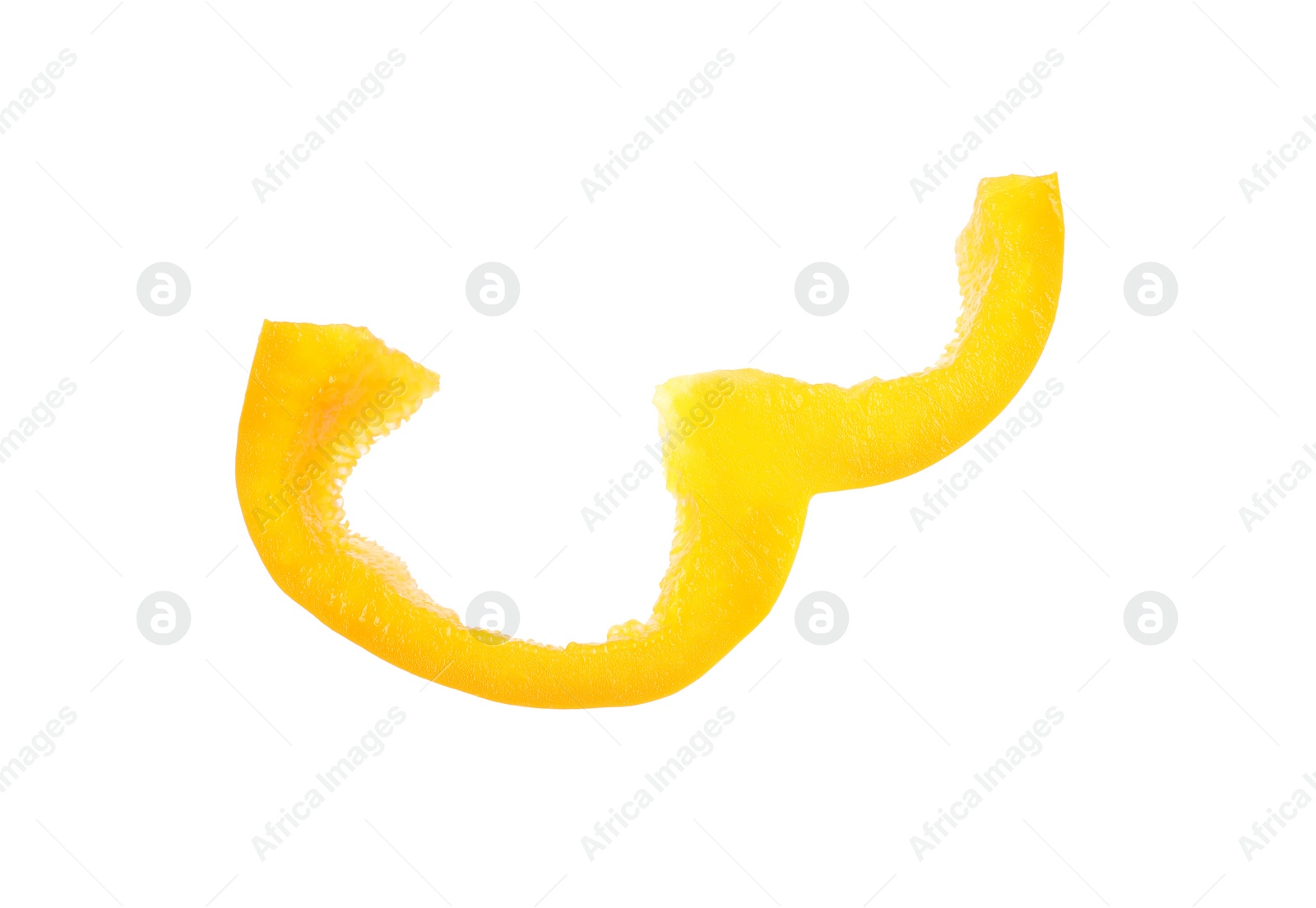 Photo of Cut fresh bell pepper on white background