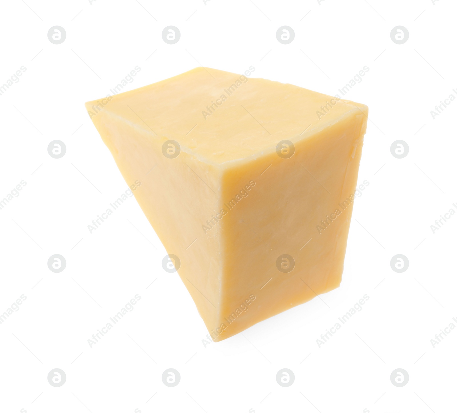 Photo of Piece of tasty cheese isolated on white