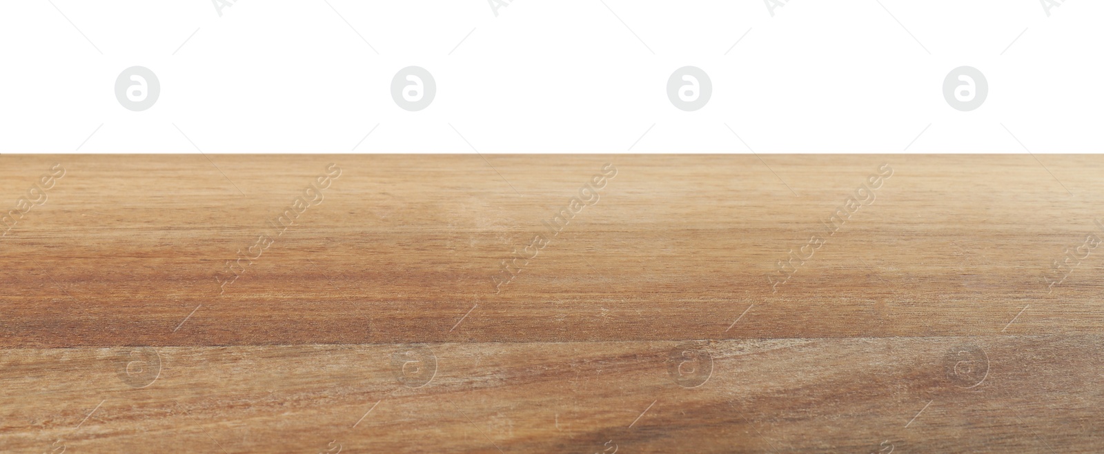 Photo of One wooden cutting board isolated on white