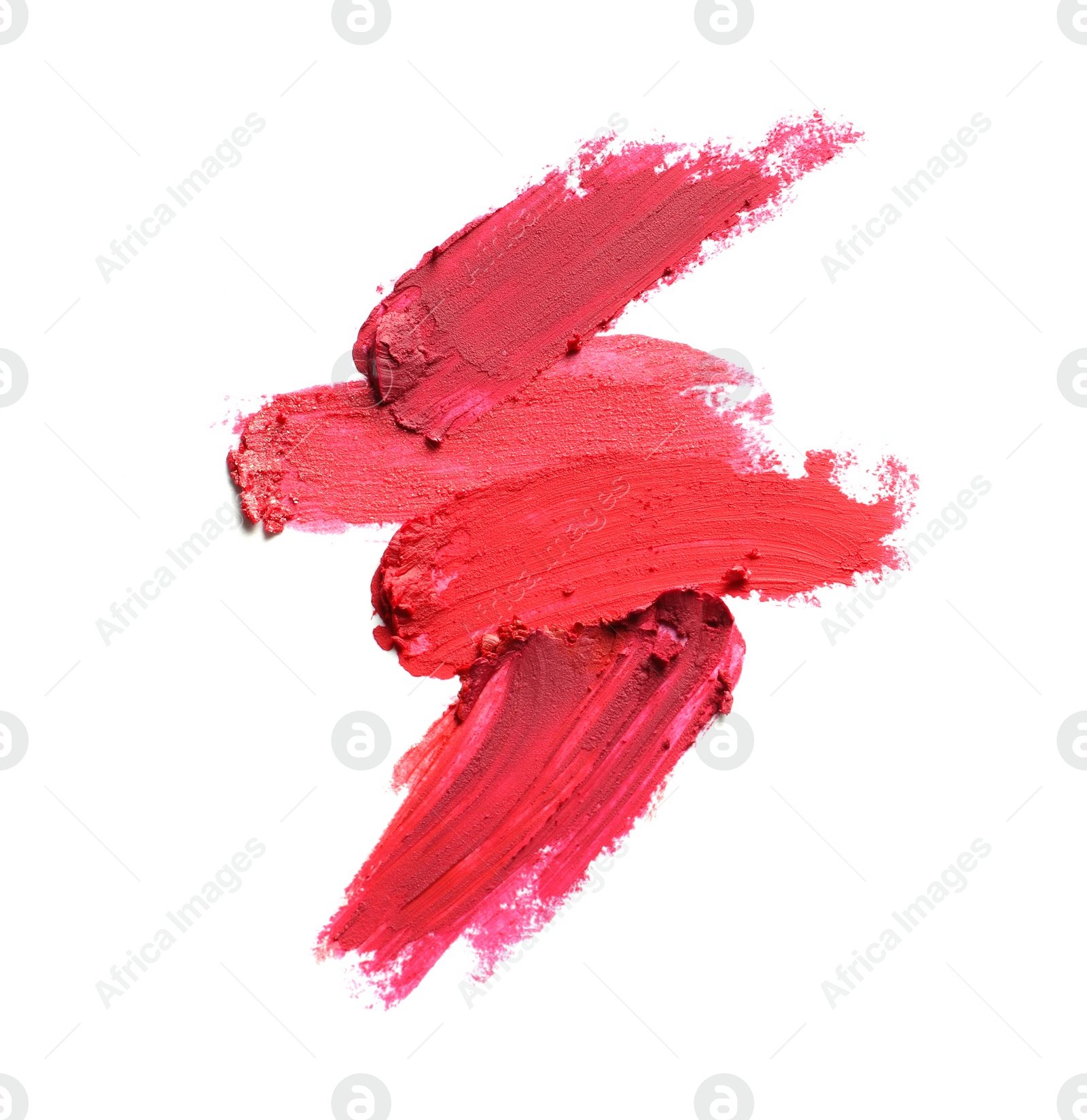 Photo of Lipstick smears isolated on white, top view