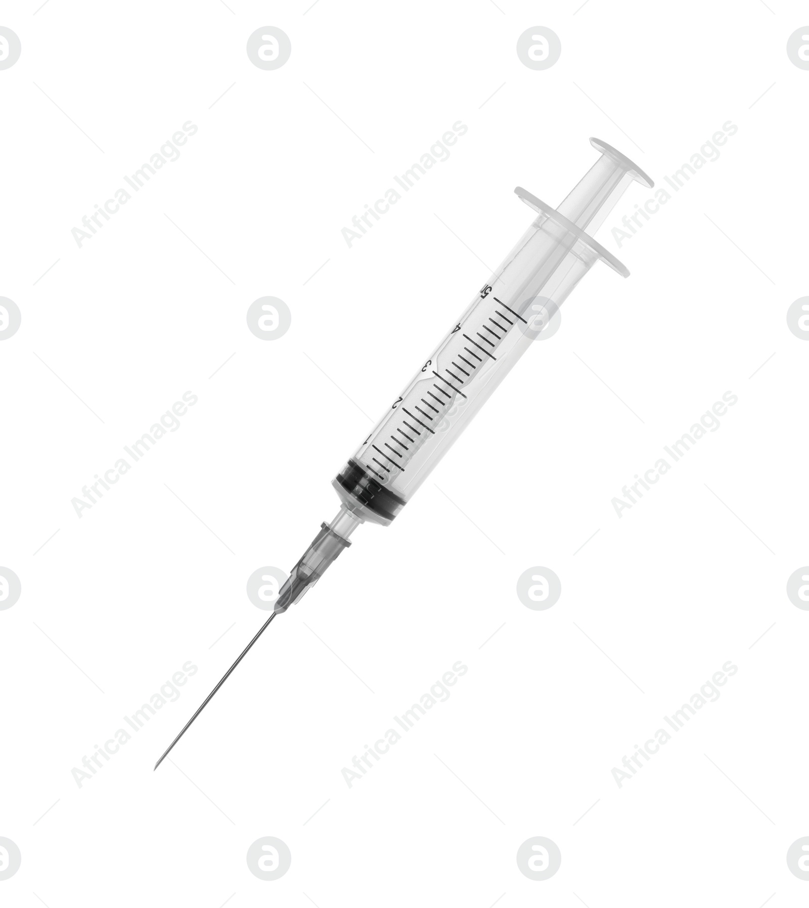 Photo of New medical syringe with needle isolated on white