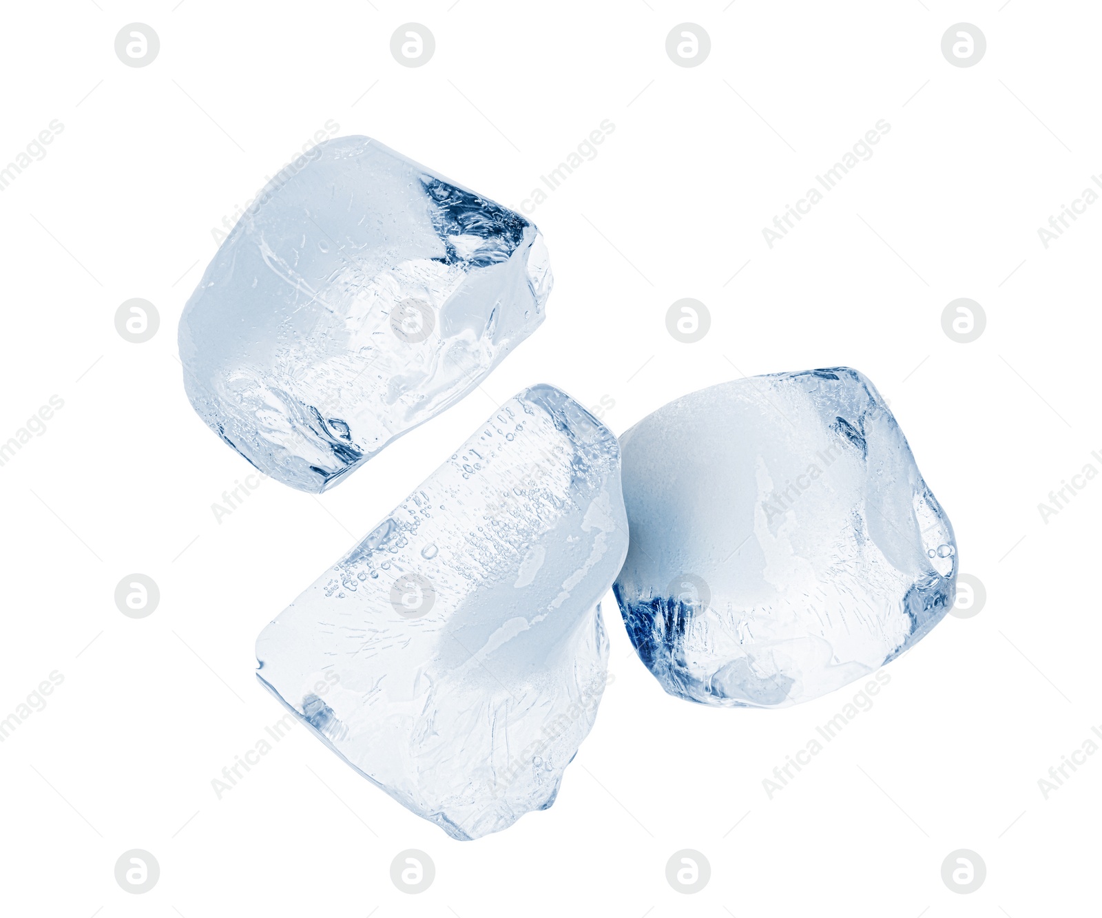 Image of Crushed ice in air on white background