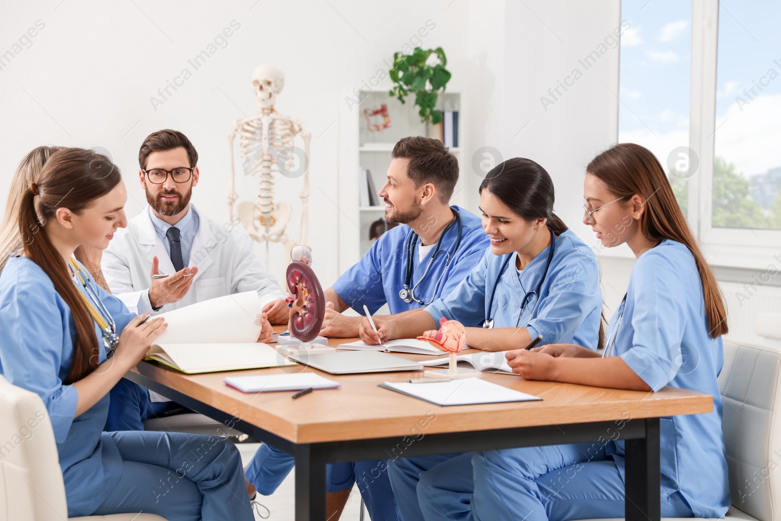 Photo of Doctor giving lecture for interns in university