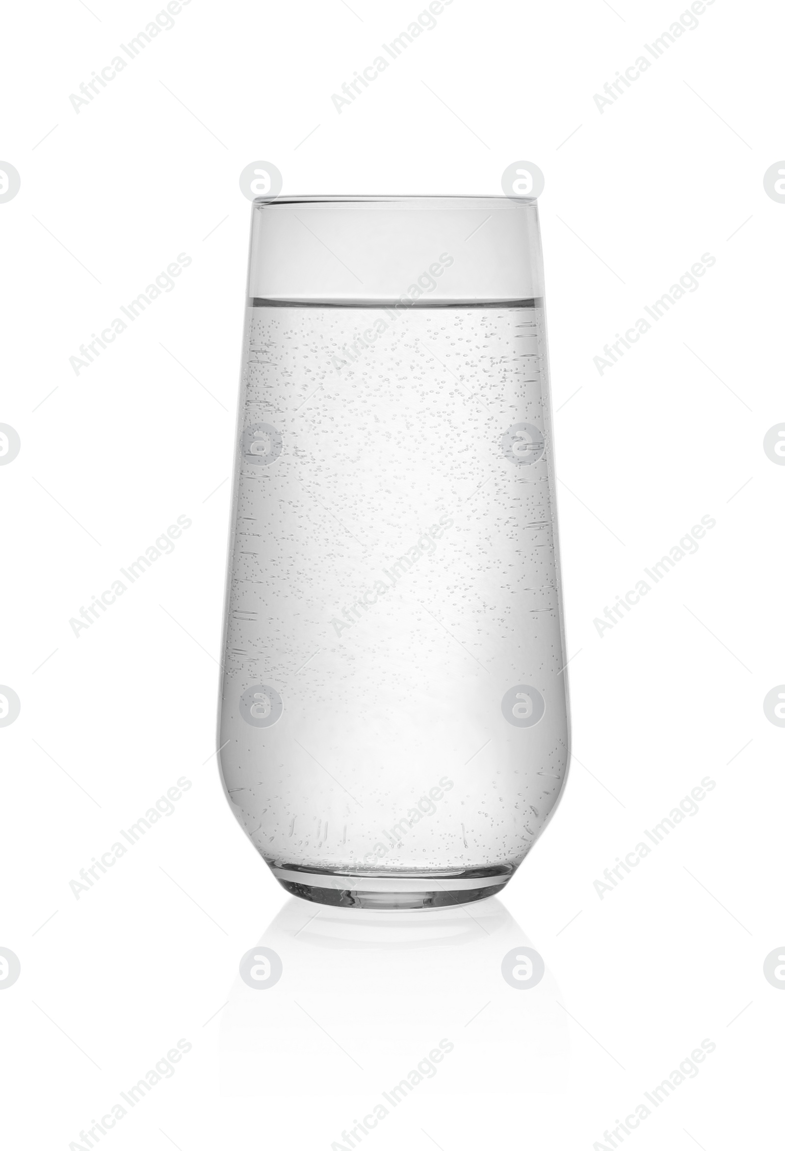 Photo of High glass full of water isolated on white