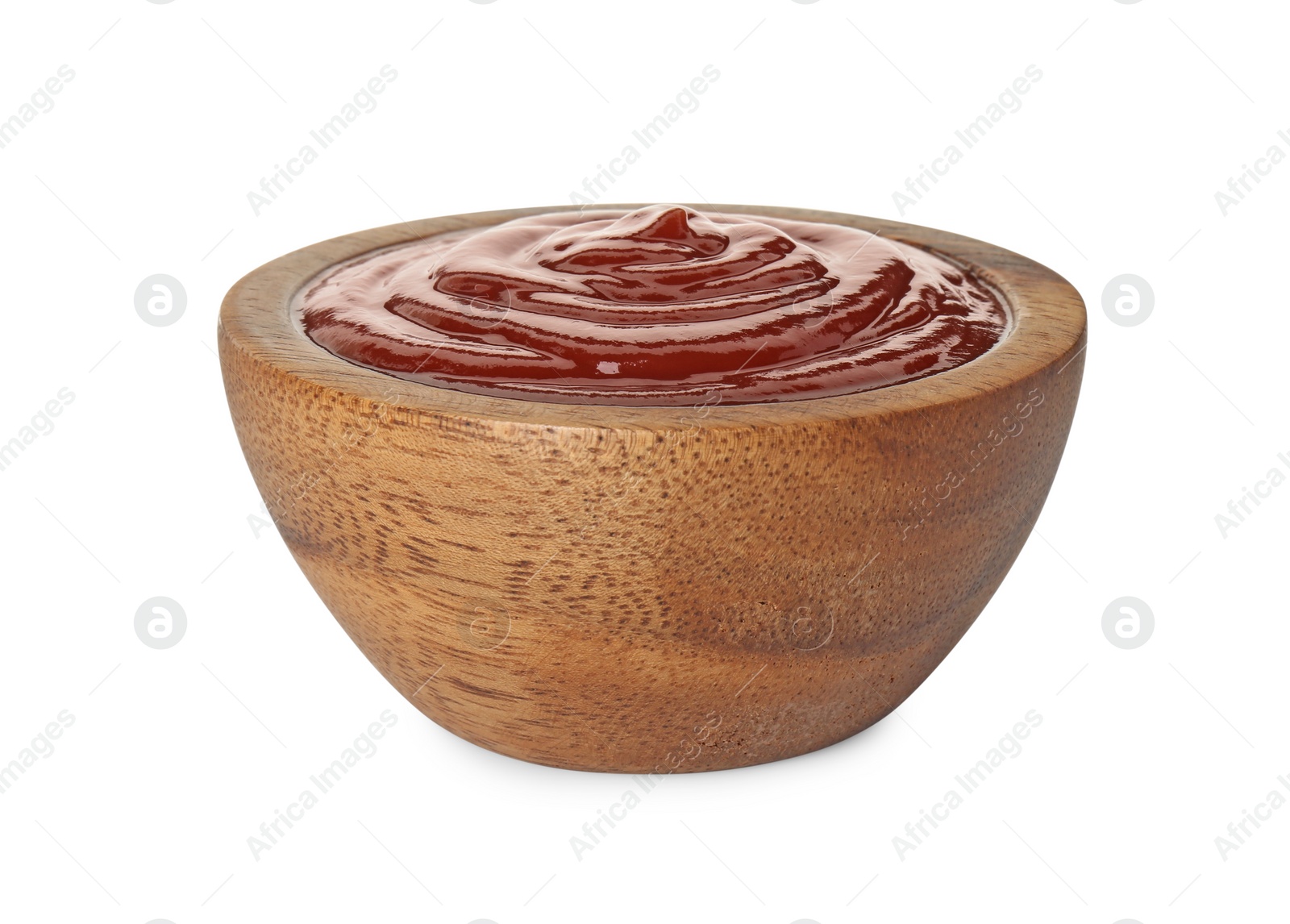 Photo of Tasty barbecue sauce in bowl isolated on white