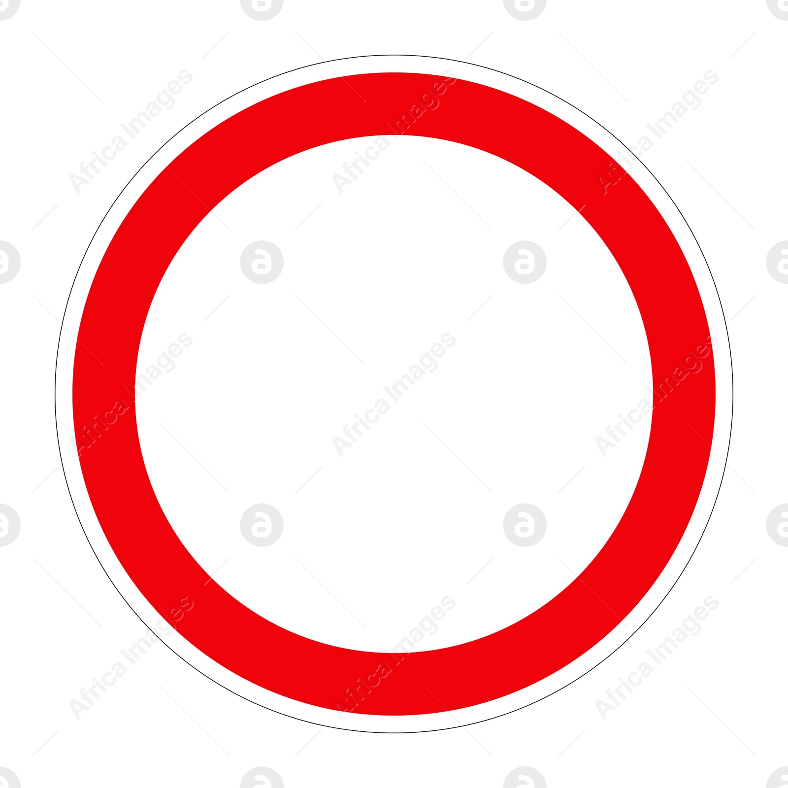 Illustration of Road sign NO VEHICLES EXCEPT BICYCLES on white background, illustration 