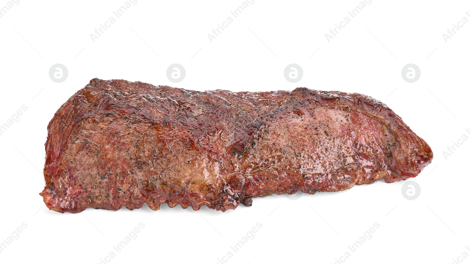 Photo of Piece of delicious grilled beef meat isolated on white