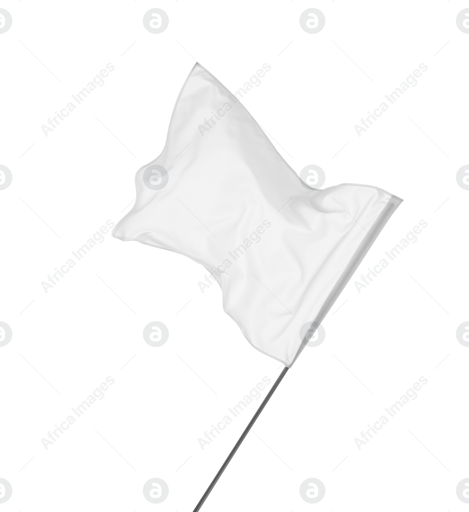 Photo of Blank flag isolated on white. Mockup for design