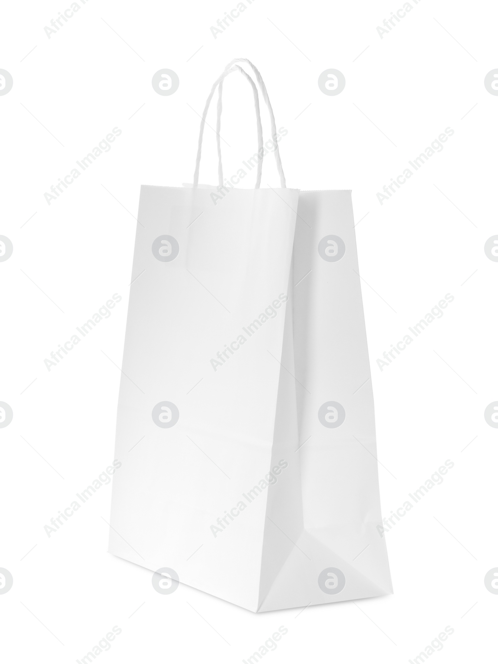 Photo of One new paper bag isolated on white