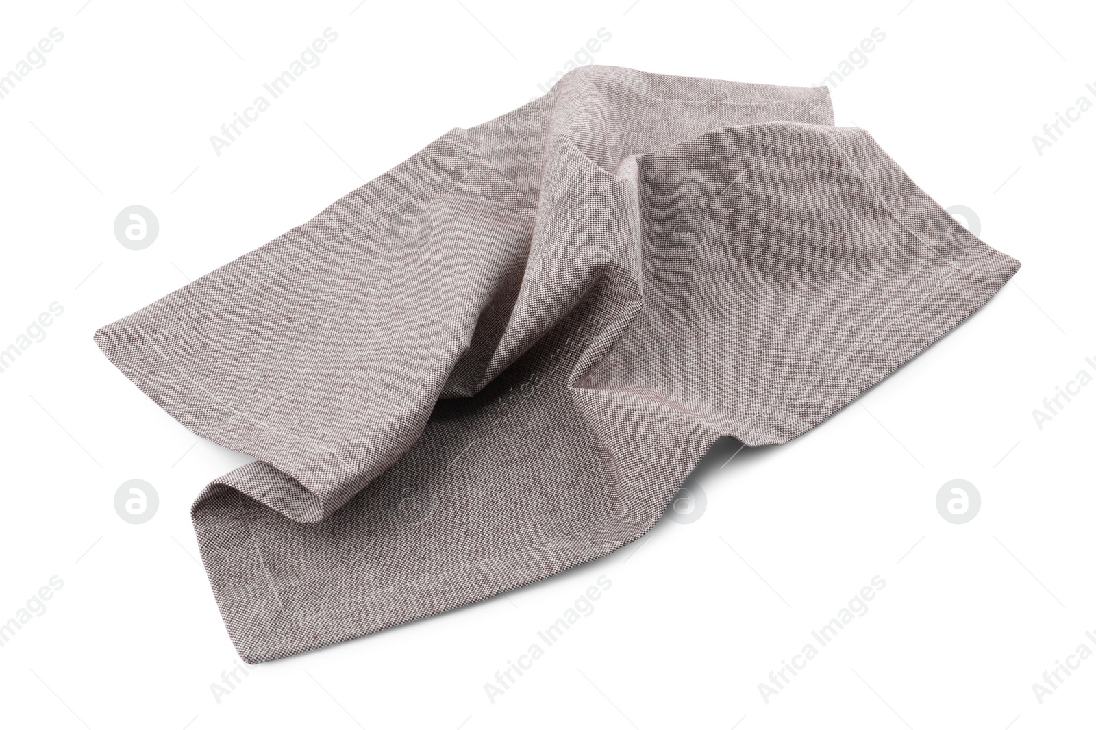 Photo of Grey cloth kitchen napkin isolated on white