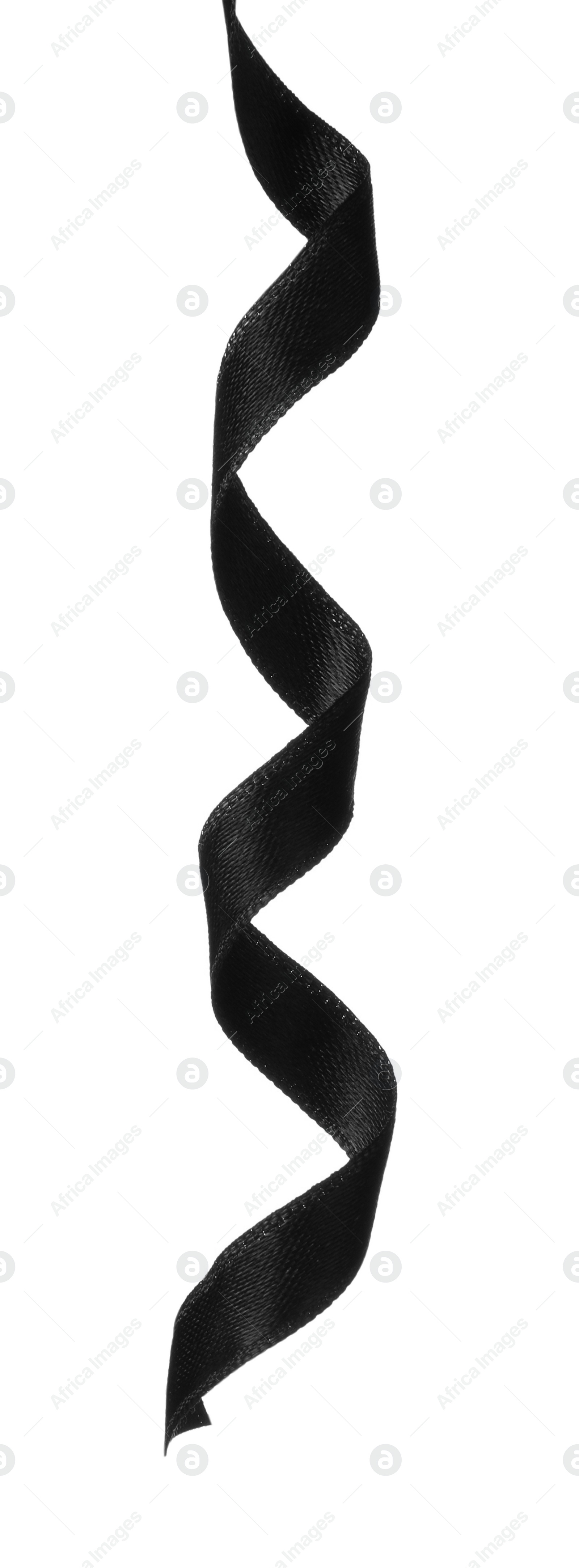 Photo of Beautiful elegant black ribbon isolated on white