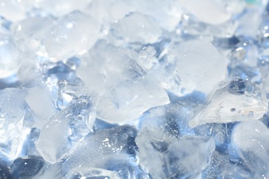 Many pieces of crushed ice as background, closeup