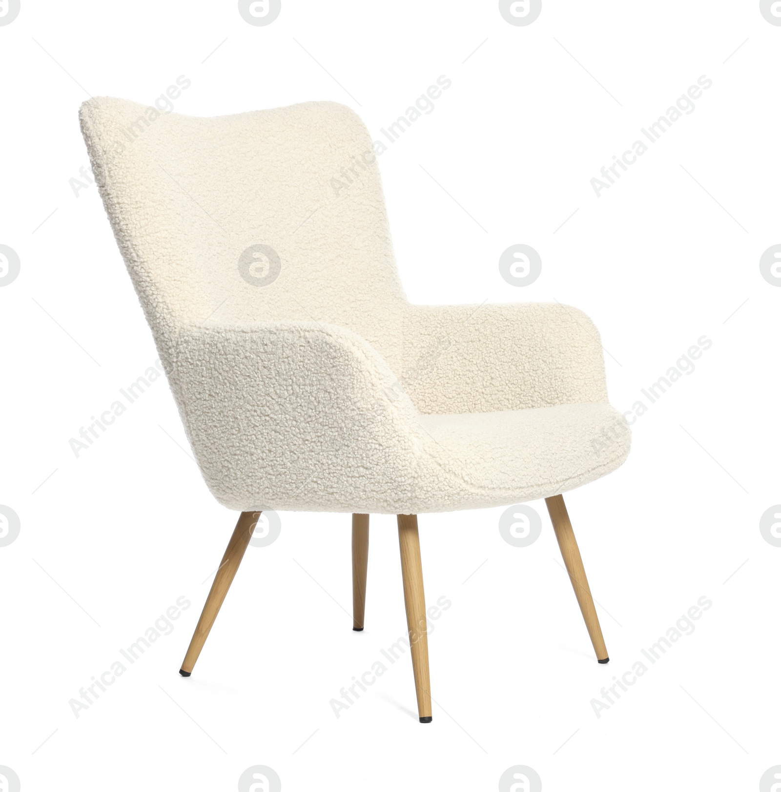 Photo of One stylish comfortable armchair isolated on white