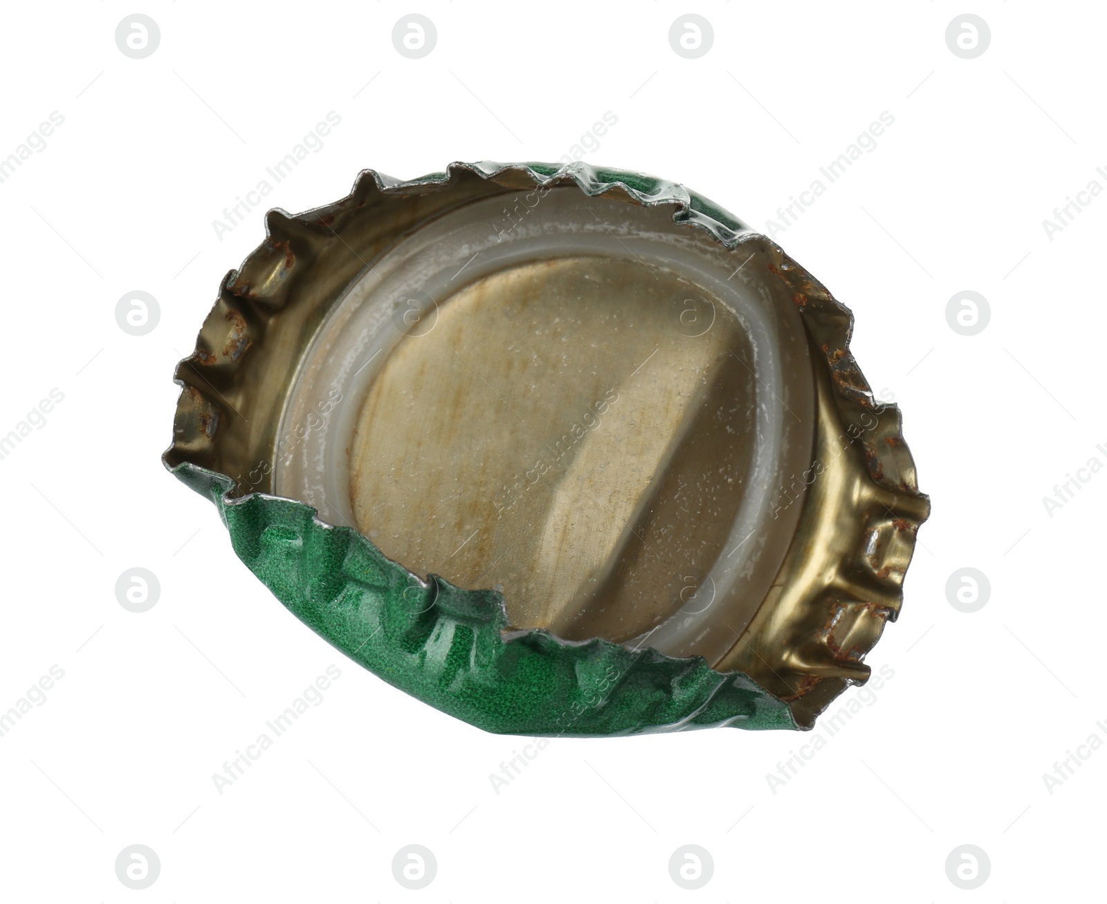 Photo of One beer bottle cap isolated on white