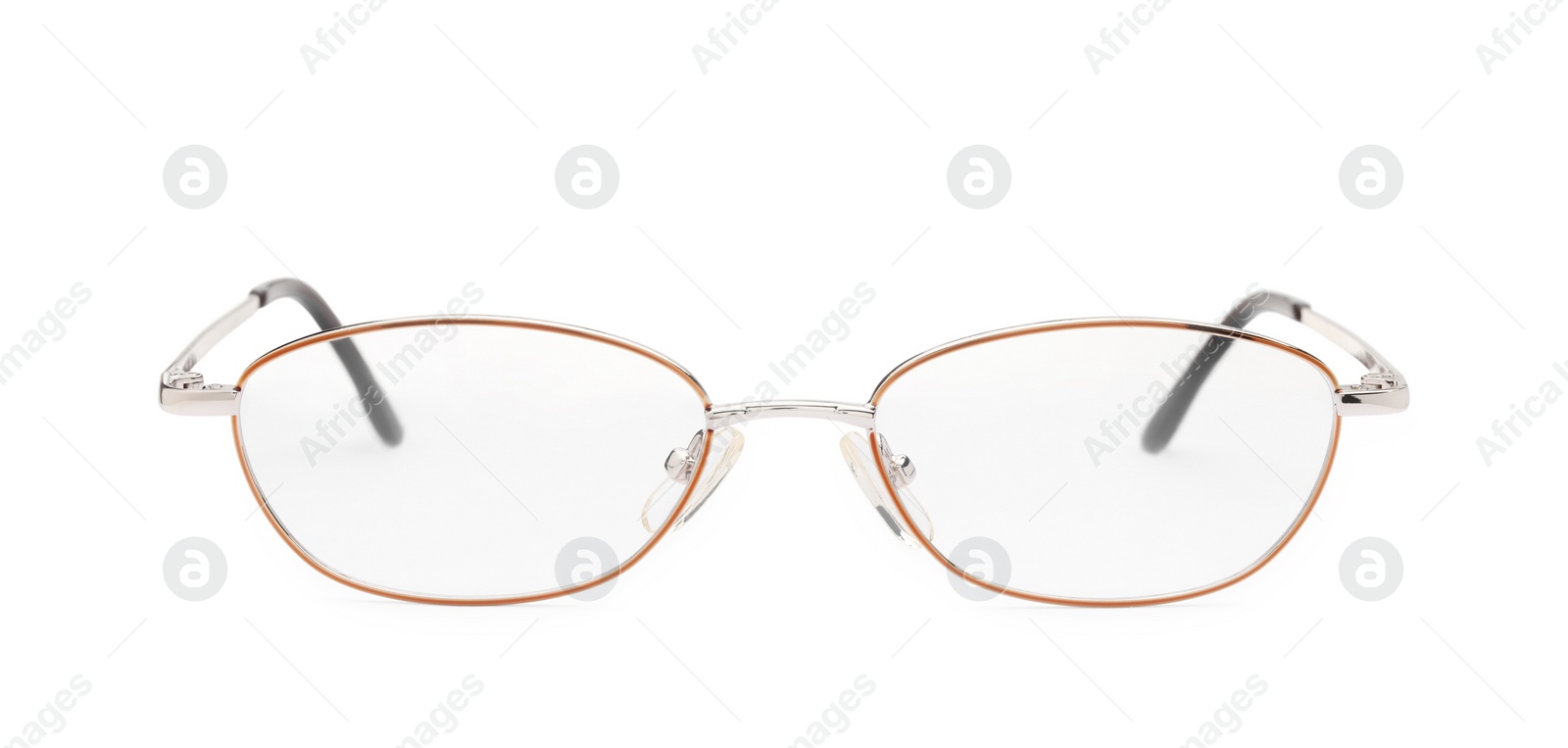 Photo of Stylish pair of glasses isolated on white