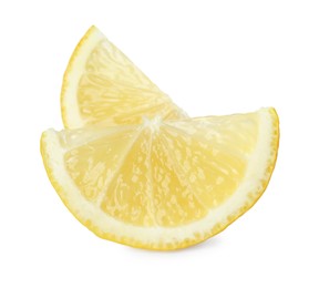 Photo of Pieces of fresh lemon isolated on white