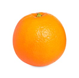 Photo of Citrus fruit. One fresh orange isolated on white