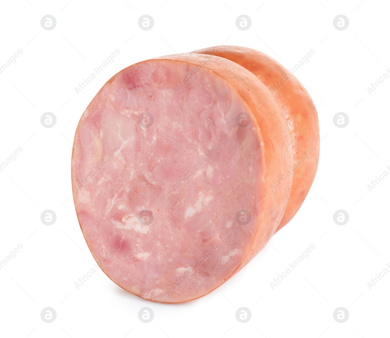 Photo of Piece of tasty ham isolated on white