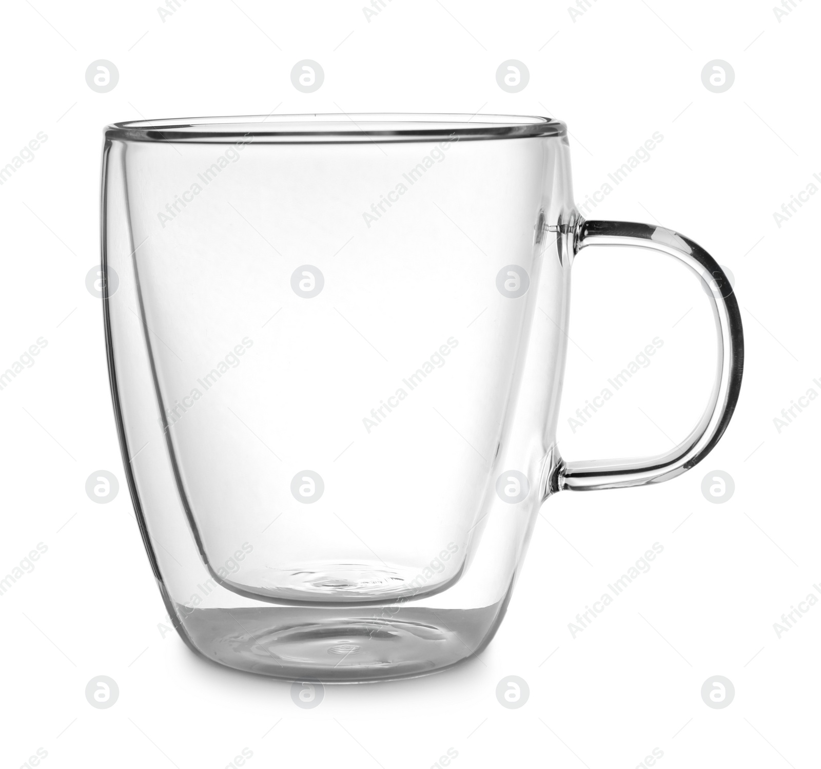 Photo of New clean glass cup isolated on white