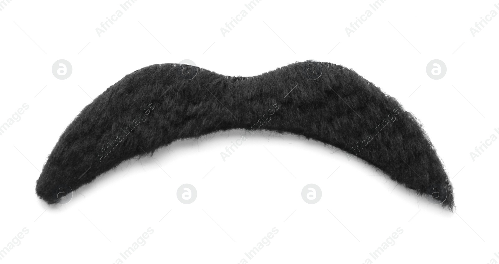 Photo of One funny fake mustache isolated on white, top view