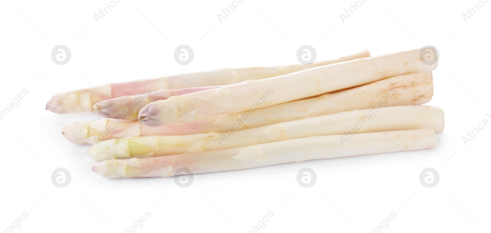 Photo of Fresh ripe raw asparagus isolated on white