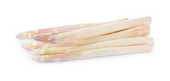 Photo of Fresh ripe raw asparagus isolated on white