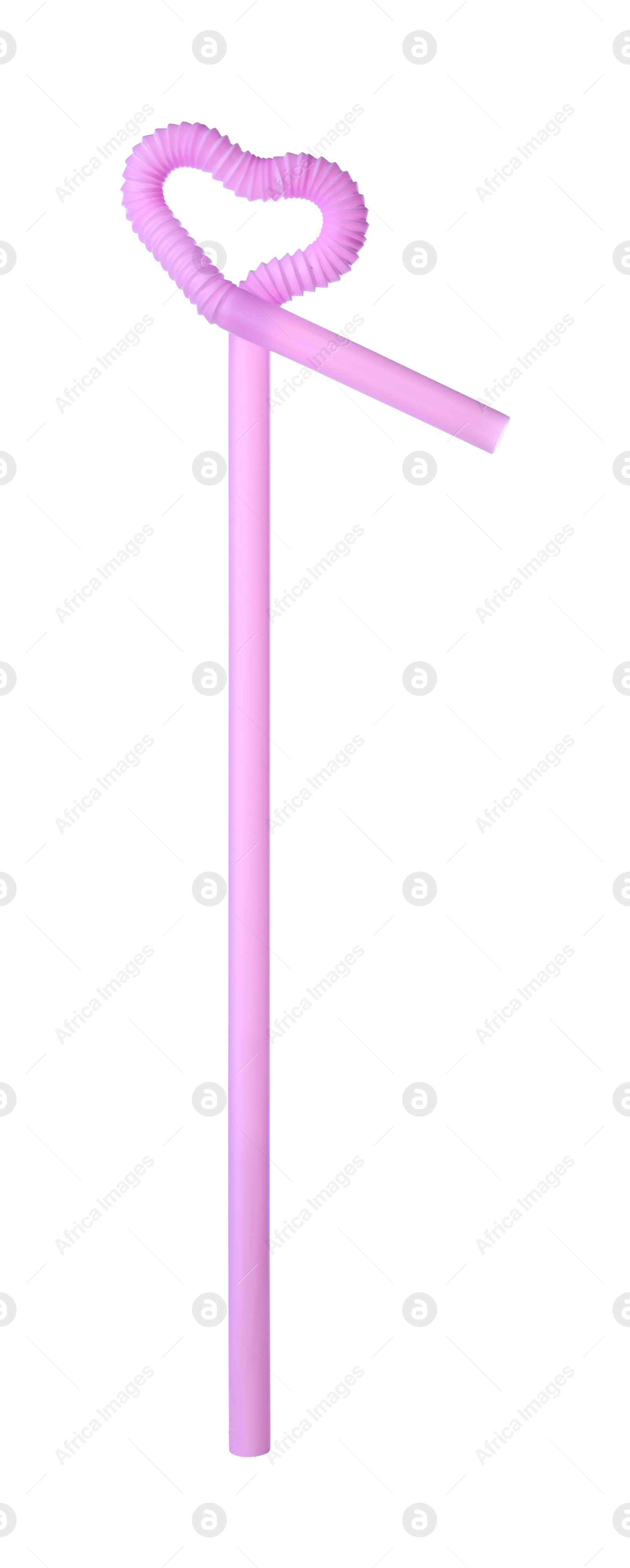 Photo of Light purple plastic cocktail straw isolated on white