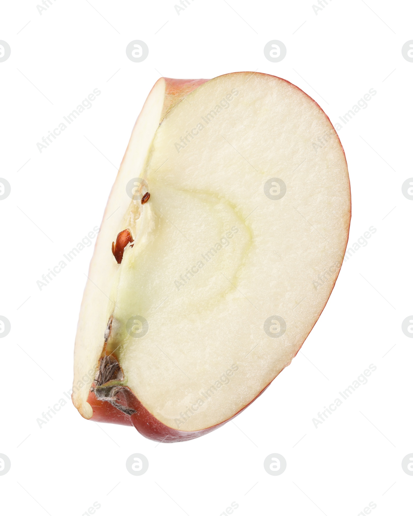 Photo of Piece of ripe red apple isolated on white