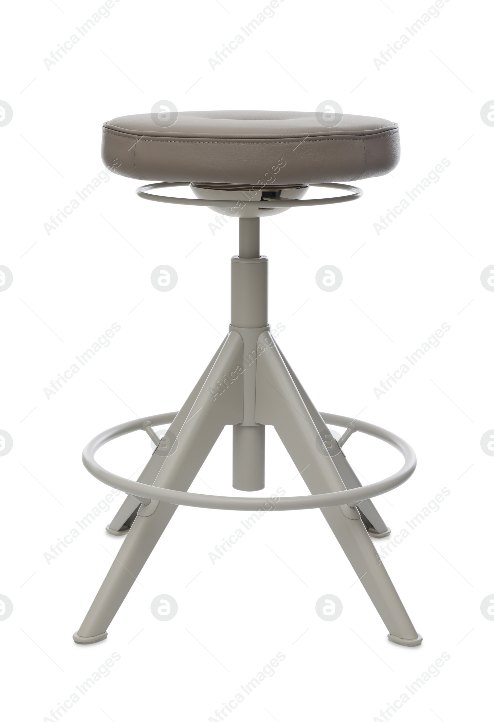 Photo of Stylish stool on white background. Interior element