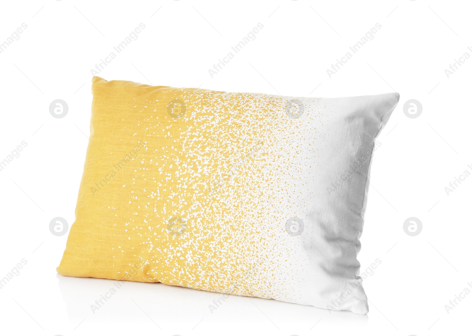 Photo of Soft decorative pillow on white background