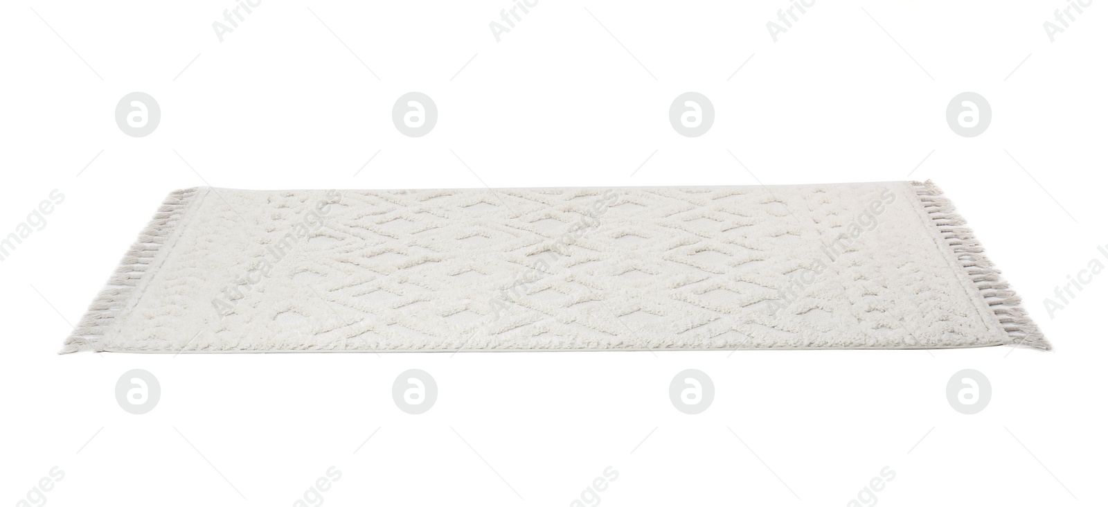 Photo of Soft light textured carpet isolated on white