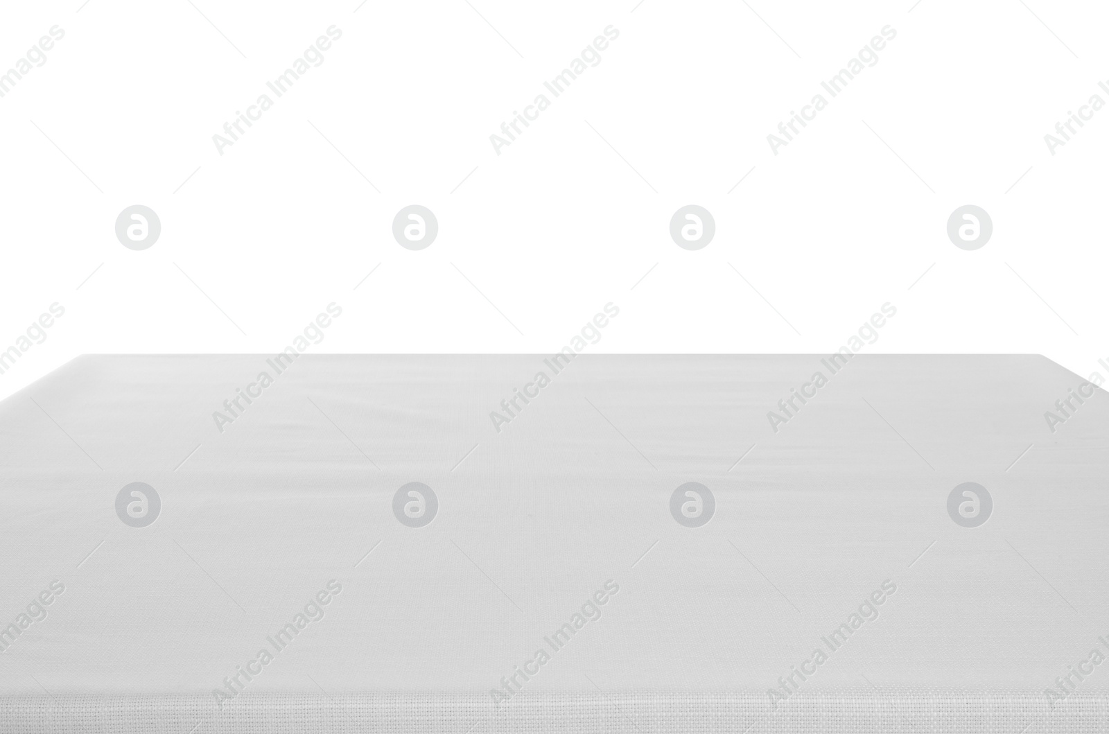 Photo of Table with white tablecloth isolated on white