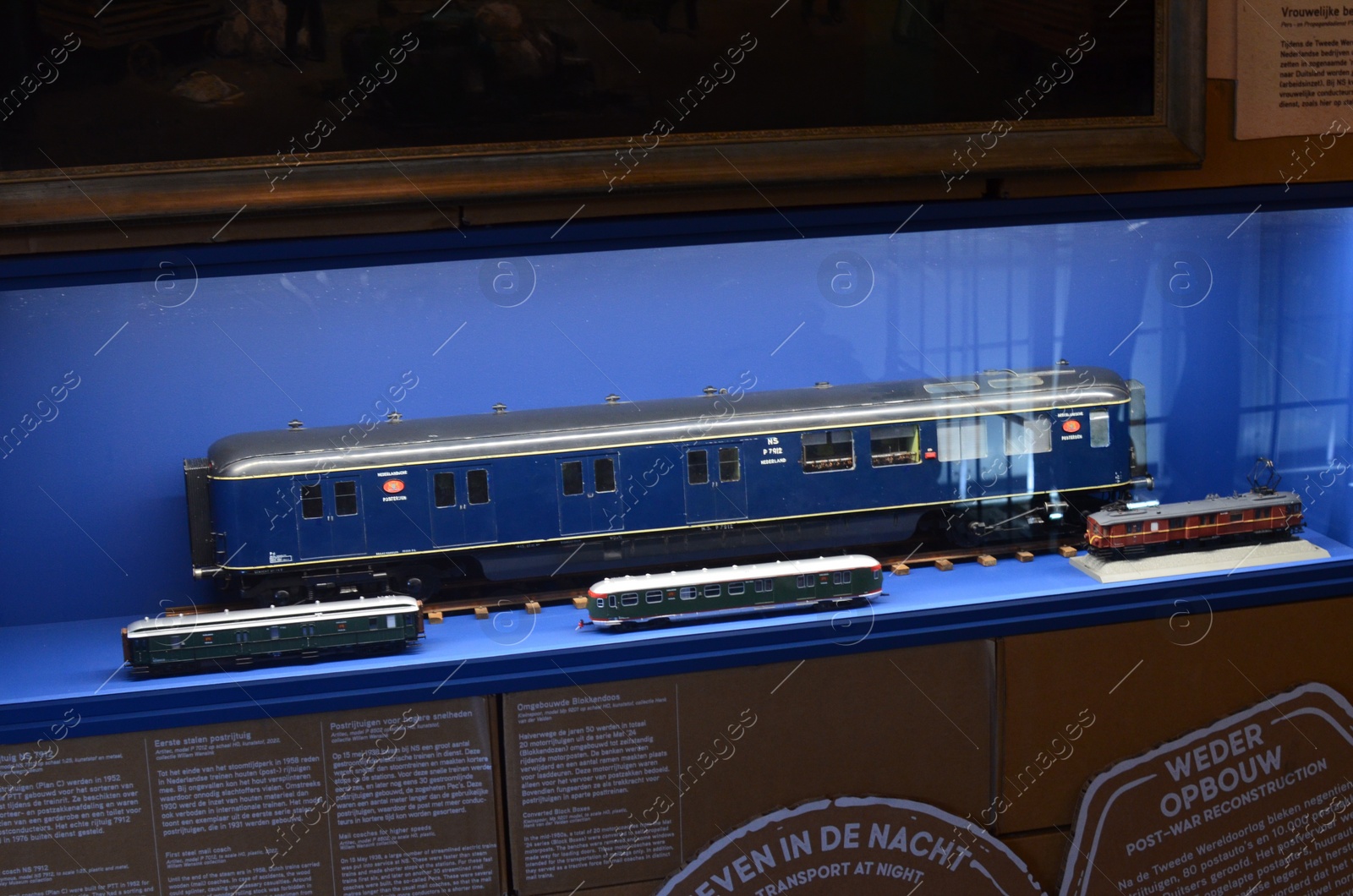 Photo of Utrecht, Netherlands - July 23, 2022: Models of old trains on display in Spoorwegmuseum