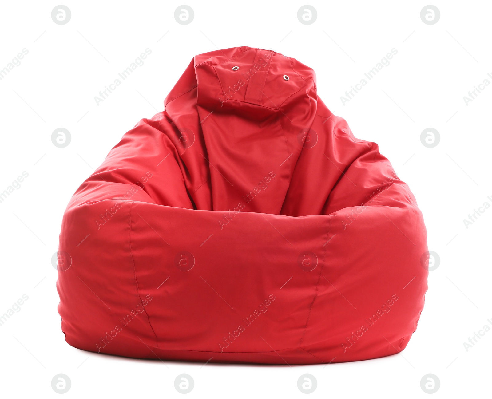 Photo of Red bean bag chair isolated on white