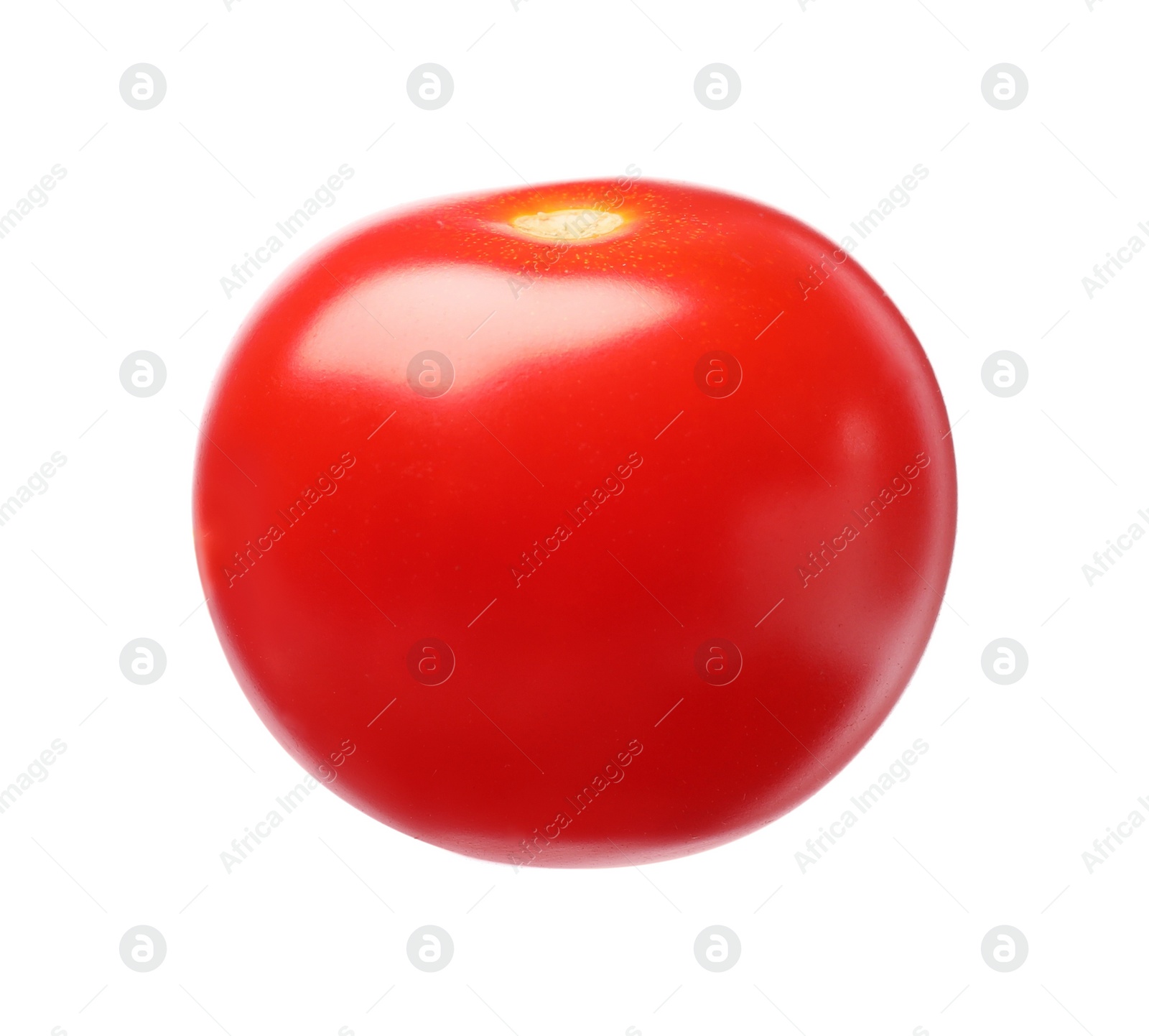 Photo of One fresh ripe tomato isolated on white